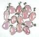 Best Sale 200 PCs Lot Natural Pink Rose Quartz Gemstone Silver Plated Pendants