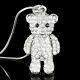 Big 3D Movable Teddy Bear made with Swarovski Crystal Cute Animal Necklace New