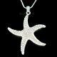 Big STARFISH made with Swarovski Crystal Sea Ocean Star Beach Wedding Necklace