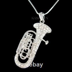 Big Tuba Euphonium made with Swarovski Crystal Eupho Euph Baritone Horn Necklace