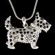 Black WESTIE SCOTTISH Scottie DOG Puppy made with Swarovski Crystal Necklace New