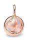 Brand New 18K Rose Gold, Pink Quartz and Diamond Pendant with Clip-on Bale
