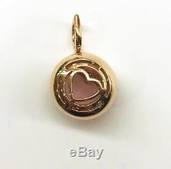 Brand New 18K Rose Gold, Pink Quartz and Diamond Pendant with Clip-on Bale