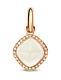 Brand New 18K Rose Gold, White Quartz, Diamond Pendant/Charm w. / Mother-of-Pearl