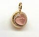 Brand New TIRISI 18K Rose Gold, Pink Quartz and Diamond Pendant, Clip-on Bale