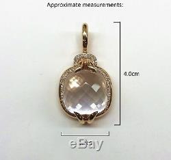 Brand New- TIRISI 18K Rose Gold, White Quartz, Mother-of-Pearl & Diamond Pendant