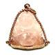 Buddha Vintage Pendant 70s in Rose Quartz and Solid 18K Gold Made in Italy