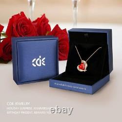 CDE Necklaces for Women Love Heart Crystal Pendant Rose/White Gold Necklace Jewe