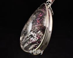 COVELLITE Crystal Pendant Rare Pink FIRE QUARTZ, Sterling Silver, 53888