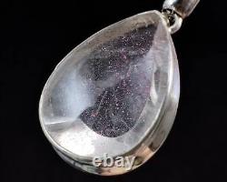 COVELLITE Pink Fire Quartz Crystal Pendant Fine Stone Healing Jewelry, 53896