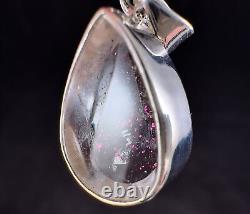 COVELLITE Pink Fire Quartz Crystal Pendant Fine Stone Healing Jewelry, 54273