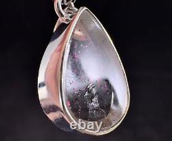 COVELLITE Pink Fire Quartz Crystal Pendant Fine Stone Healing Jewelry, 54273