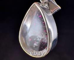 COVELLITE Pink Fire Quartz Crystal Pendant Fine Stone Healing Jewelry, 54273