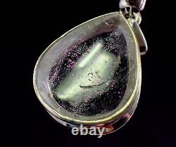 COVELLITE Pink Fire Quartz Crystal Pendant Fine Stone Healing Jewelry, 54293