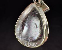 COVELLITE Pink Fire Quartz Crystal Pendant Fine Stone Healing Jewelry, 54293