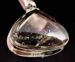 COVELLITE Pink Fire Quartz Crystal Pendant Handmade Jewelry, Stones, 53343