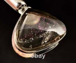 COVELLITE Pink Fire Quartz Crystal Pendant Handmade Jewelry, Stones, 53343