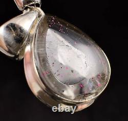 COVELLITE Pink Fire Quartz Crystal Pendant Handmade Jewelry, Stones, 53366