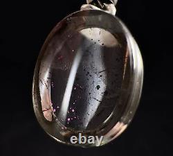 COVELLITE Pink Fire Quartz Crystal Pendant Handmade Jewelry, Stones, 53367