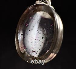 COVELLITE Pink Fire Quartz Crystal Pendant Handmade Jewelry, Stones, 53367