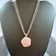 Carolyn Pollack Sterling Carved Rose Quartz Rose Pendant With Chain Necklace