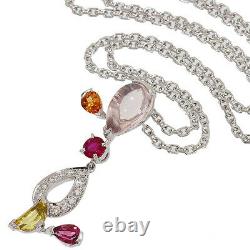 Cartier Delices Rose Quartz Multi Gemstone Diamond Necklace K18WG