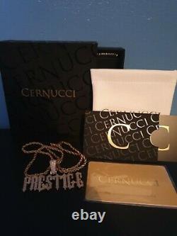 Cernucci 18ct GOLD necklaceROPE CHAIN WITH CRYSTAL PENDULANT Gold Plated18kt