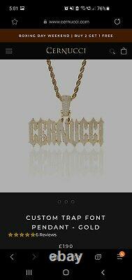 Cernucci 18ct GOLD necklaceROPE CHAIN WITH CRYSTAL PENDULANT Gold Plated18kt