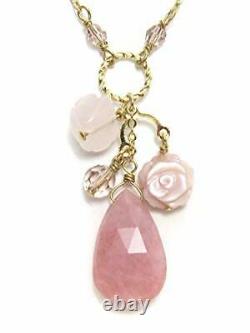 Cherry Pink Opal Rose Quartz Pink Shell rose pendant natural stone Power Stone