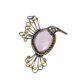 Christmas Deal Natural Rose Quartz Valentine's Day Bird Pendant Jewelry Copper