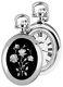 Chrome Quartz Pendant Watch on Chain with Enamelled Roses 1226