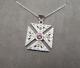Clogau Gold Silver & 9ct Rose Gold Square Crystal Royal Cross Pendant 18 Chain