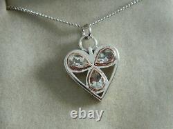 Clogau Sterling Silver & 9ct Rose Gold Heart of Wales Clear Quartz Pendant