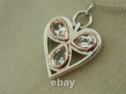 Clogau Sterling Silver & 9ct Rose Gold Heart of Wales Clear Quartz Pendant