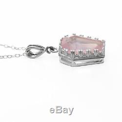 Coffin Pendant 5ct Natural Rose Quartz Solid 9ct Gold With 18 Chain