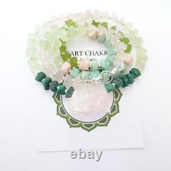 Crystal Gemstone Necklace Heart Chakra Rose Quartz Amazonite Malachite Prehnite