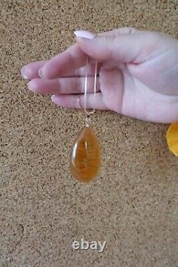 Cultured Citrine (yellow Quartz) on a 925 rose gold-plated silver necklace