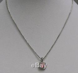 DAVID YURMAN NEW Albion 7mm Rose Quartz Diamond Sterling Silver Necklace