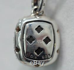 DAVID YURMAN NEW Sterling Silver Noblesse 12x10mm Rose Quartz Diamond Necklace