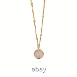 Daisy London Rose Quartz Healing Stone Necklace Sterling Silver or Gold Finish