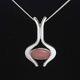 Danish silver pendant made by N. E. From and set with Rose Quartz