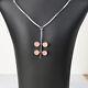 Danish silver pendant/necklace made by N. E. From and set with 4 Rosequartz