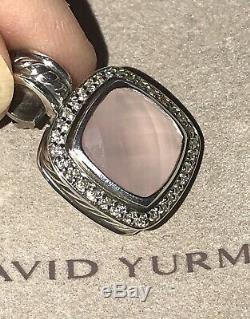 David Yurman Albion Diamond Rose Quartz Sterling Pendant