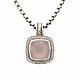 David Yurman Albion Rose Quartz Diamonds 14k 925 ladies fine pendant necklace