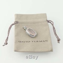 David Yurman Rose Quartz Albion Enhancer Pendant-Sterling Silver Diamonds. 40ctw
