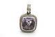 David Yurman Sterling Silver Albion Rose Quartz Diamond Enhancer Pendant #d194-7