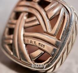 David Yurman Sterling Silver Rose Quartz Albion Cable Pendant Necklace