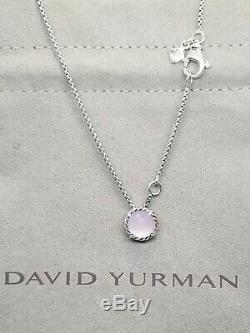 David Yurman Sterling Silver With Rose Quartz Chatelaine pendant 18 Necklace