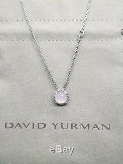 David Yurman Sterling Silver With Rose Quartz Chatelaine pendant 18 Necklace