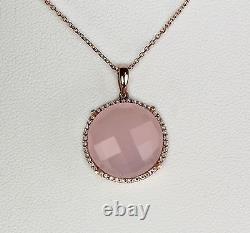 Diamond & Color Stone Pendant (Dia 0.31cts) with Chain in 14k Rose, Yellow Gold